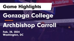 Gonzaga College  vs Archbishop Carroll  Game Highlights - Feb. 28, 2024