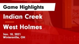 Indian Creek  vs West Holmes  Game Highlights - Jan. 18, 2021