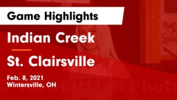 Indian Creek  vs St. Clairsville  Game Highlights - Feb. 8, 2021