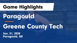 Paragould  vs Greene County Tech  Game Highlights - Jan. 31, 2020