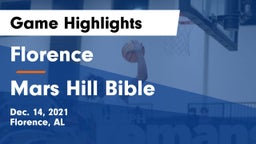 Florence  vs Mars Hill Bible  Game Highlights - Dec. 14, 2021