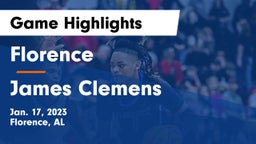 Florence  vs James Clemens  Game Highlights - Jan. 17, 2023