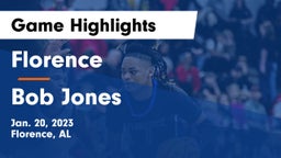 Florence  vs Bob Jones  Game Highlights - Jan. 20, 2023