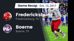 Recap: Fredericksburg  vs. Boerne  2017