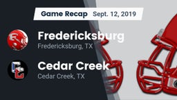 Recap: Fredericksburg  vs. Cedar Creek  2019