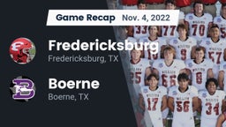 Recap: Fredericksburg  vs. Boerne  2022