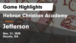 Hebron Christian Academy  vs Jefferson  Game Highlights - Nov. 21, 2020