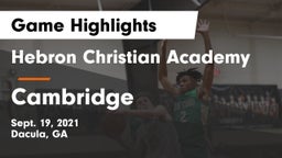 Hebron Christian Academy  vs Cambridge  Game Highlights - Sept. 19, 2021