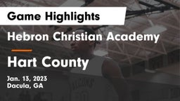 Hebron Christian Academy  vs Hart County  Game Highlights - Jan. 13, 2023