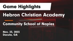 Hebron Christian Academy  vs Community School of Naples Game Highlights - Nov. 23, 2023