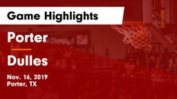 Porter  vs Dulles  Game Highlights - Nov. 16, 2019