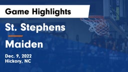 St. Stephens  vs Maiden  Game Highlights - Dec. 9, 2022