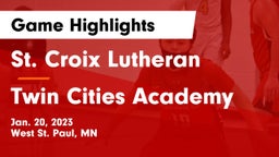 St. Croix Lutheran  vs Twin Cities Academy Game Highlights - Jan. 20, 2023