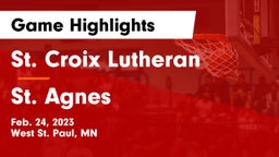 St. Croix Lutheran  vs St. Agnes  Game Highlights - Feb. 24, 2023