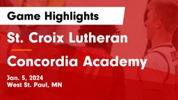 St. Croix Lutheran  vs Concordia Academy Game Highlights - Jan. 5, 2024