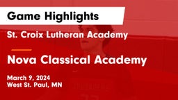 St. Croix Lutheran Academy vs Nova Classical Academy Game Highlights - March 9, 2024