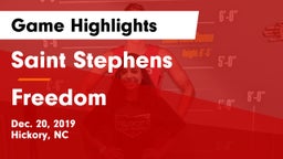 Saint Stephens  vs Freedom  Game Highlights - Dec. 20, 2019