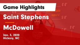 Saint Stephens  vs McDowell   Game Highlights - Jan. 3, 2020