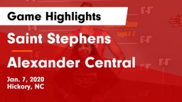Saint Stephens  vs Alexander Central  Game Highlights - Jan. 7, 2020