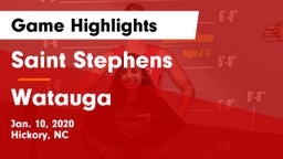 Saint Stephens  vs Watauga  Game Highlights - Jan. 10, 2020