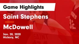 Saint Stephens  vs McDowell   Game Highlights - Jan. 28, 2020