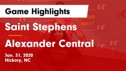 Saint Stephens  vs Alexander Central  Game Highlights - Jan. 31, 2020