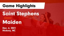 Saint Stephens  vs Maiden Game Highlights - Dec. 6, 2021