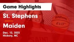 St. Stephens  vs Maiden  Game Highlights - Dec. 12, 2023