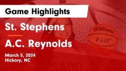 St. Stephens  vs A.C. Reynolds  Game Highlights - March 5, 2024