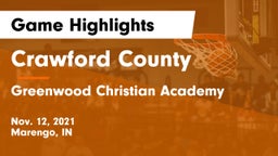 Crawford County  vs Greenwood Christian Academy  Game Highlights - Nov. 12, 2021