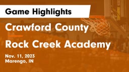 Crawford County  vs Rock Creek Academy  Game Highlights - Nov. 11, 2023
