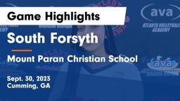 South Forsyth  vs Mount Paran Christian School Game Highlights - Sept. 30, 2023
