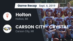 Recap: Holton  vs. CARSON CITY- CRYSTAL  2019