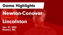 Newton-Conover  vs Lincolnton  Game Highlights - Jan. 27, 2023