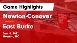 Newton-Conover  vs East Burke  Game Highlights - Jan. 4, 2022