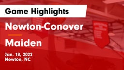 Newton-Conover  vs Maiden Game Highlights - Jan. 18, 2022