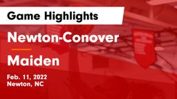 Newton-Conover  vs Maiden Game Highlights - Feb. 11, 2022