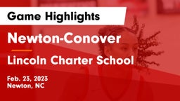 Newton-Conover  vs Lincoln Charter School Game Highlights - Feb. 23, 2023