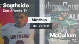 Matchup: Southside HS vs. McCollum  2016