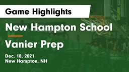 New Hampton School  vs Vanier Prep Game Highlights - Dec. 18, 2021