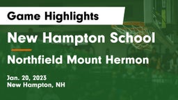 New Hampton School  vs Northfield Mount Hermon  Game Highlights - Jan. 20, 2023