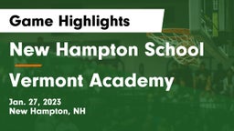 New Hampton School  vs Vermont Academy Game Highlights - Jan. 27, 2023
