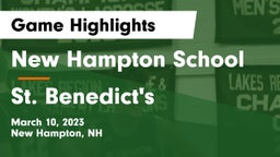New Hampton School  vs St. Benedict's Game Highlights - March 10, 2023