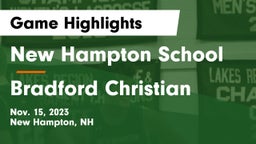 New Hampton School  vs Bradford Christian Game Highlights - Nov. 15, 2023