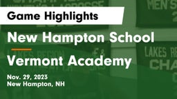 New Hampton School  vs Vermont Academy Game Highlights - Nov. 29, 2023