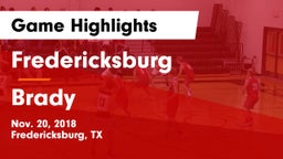 Fredericksburg  vs Brady  Game Highlights - Nov. 20, 2018