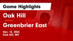 Oak Hill  vs Greenbrier East  Game Highlights - Dec. 12, 2023