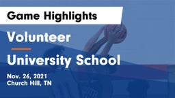 Volunteer  vs University School Game Highlights - Nov. 26, 2021