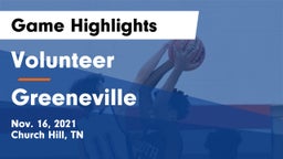 Volunteer  vs Greeneville  Game Highlights - Nov. 16, 2021