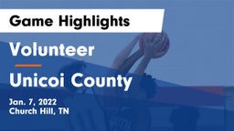 Volunteer  vs Unicoi County  Game Highlights - Jan. 7, 2022